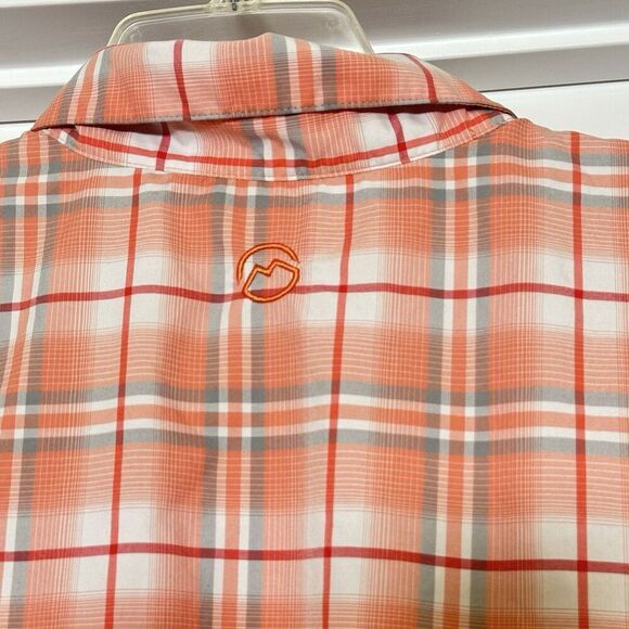 Magellan Outdoor Shirt Men’s 2XL Orange Plaid Classic Fit Vented Fishing - Picture 6 of 8